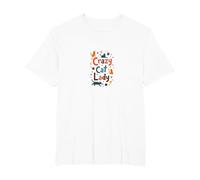 Crazy Cat Lady: Stravagante Regalo per Amanti dei felini Maglietta, Uomo Taglie Grandi, Bianco, 4X Tall