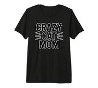 Crazy Cat Mom Maglietta Premium