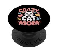 Crazy Cat Mom PopSockets PopGrip Adesivo