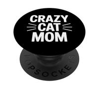 Crazy Cat Mom PopSockets PopGrip Adesivo