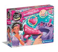 Crazy Chic Clementoni Sparkling Nails, Set Completo per Manicure e Nail Art per Bambine di 6+ Anni, Kit Decorazione Unghie con Macchina Spara Glitter e Asciuga Smalto, Gioco Creativo, 15179
