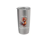 Crazy Chicken I'm Fine It's Fine Everything Is Fine Bicchiere termico in acciaio inox doppia parete