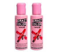Pacco Da Due Tinte Semipermanenti Per Capelli Da 100ml Crazy Color (Fire Red)