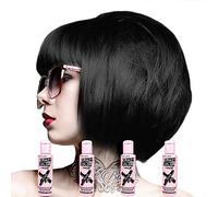 Crazy Color Semi-Permanent Hair Color Cream, Black 002273, 4 Flaconi Da - 100Ml