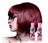 Pacco Da Due Tinte Semipermanenti Per Capelli Da 100ml Crazy Color (Bordeaux Red)