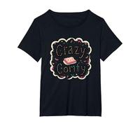 Crazy Comfy Freak in The Sheets Accogliente Bedtime Humor Maglietta, Donna Plus-Size, Nero, 1X