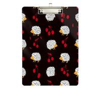 Crazy Crawling Hedgehog Cherry Black clipboard con Organizer Foro Standard per Allenatori Softball Appunti Insegnante Dimensioni 9 x 12.5 Tablas para escribir