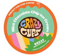 Crazy Cup - Cialde di caffè decaffeinate al gusto decaffeinato alla menta, con gocce di cioccolato, per macchine Keurig K Cup, 22 pezzi
