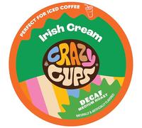 Crazy Cups Cialde di caffè decaffeinato irlandese decaffeinato, cialde di caffè aromatizzate decaffeinate in tazze monodose compatibili con la macchina Keurig K Cups, 22 pezzi