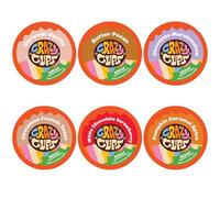 Crazy Cups Confezione assortita decaffeinata, caffè caldo o freddo, cialde decaffeinate aromatizzate varietà per macchine Keurig K Cup, caffè decaffeinato, 72 pezzi