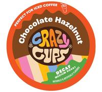 Crazy Cups Pastella decaffeinata e nocciola, cialde di caffè decaffeinate aromatizzate alla nocciola, caffè tostato caldo o freddo monodose per macchine Keurig K Cup, 22 pezzi