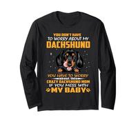 Crazy Dachshund Mom Funny Dog Mom Puppy Lover Maglia a Manica