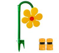 Crazy Daisy - Irrigatore a 360° rotante con fiori danzanti, con divertente picchetto con base in plastica robusta per irrigazione di prato e giardino (giallo)
