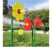 Crazy Daisy Sprinkler, 360 Rotatable Flower Sprinklers Flower Daisy Water Sprinkler, Sprinklers Stake with Adapter (Green)