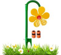 Crazy Daisy Sprinkler, 360° Rotate Crazy Dancing Flower Water Sprinkler, Funny Sun Flower Dancing Daisy Lawn Sprinkler with 3/4, 1/2 Adapter Watering Garden Irrigation Tool for Yard Watering (Red)