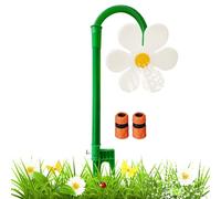 Crazy Daisy Sprinkler, 360° Rotate Crazy Dancing Flower Water Sprinkler, Funny Sun Flower Dancing Daisy Lawn Sprinkler with 3/4, 1/2 Adapter Watering Garden Irrigation Tool for Yard Watering (White)