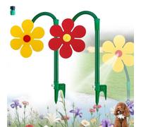 Crazy Daisy Sprinkler, 360° Rotating Dancing Flower Water Sprinkler for Fun, Fun Irrigation Tool, Garden Lawn Coverage Kid Pet Play Plastic Base Yard Spray (2 Pcs Red+Yellow)