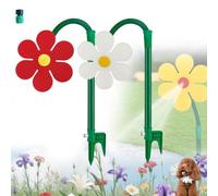 Crazy Daisy Sprinkler, 360° Rotating Dancing Flower Water Sprinkler for Fun, Fun Irrigation Tool, Garden Lawn Coverage Kid Pet Play Plastic Base Yard Spray (2 Pcs Red+White)