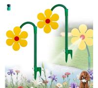 Crazy Daisy Sprinkler, 360° Rotating Dancing Flower Water Sprinkler for Fun, Fun Irrigation Tool, Garden Lawn Coverage Kid Pet Play Plastic Base Yard Spray (2 Pcs Yellow)