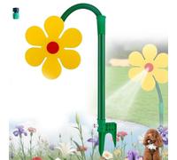Crazy Daisy Sprinkler, 360° Rotating Dancing Flower Water Sprinkler for Fun, Fun Irrigation Tool, Garden Lawn Coverage Kid Pet Play Plastic Base Yard Spray (Yellow)