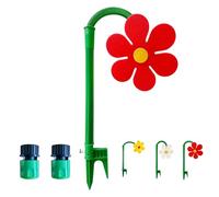Crazy Daisy Sprinkler - 360° Rotating Dancing Flower Water Sprinkler for Lawn & Garden, Fun Irrigation Tool for Yard Watering Kids, Sturdy Plastic Base (Red)