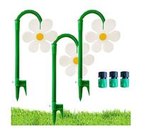 Crazy Daisy Sprinkler - 360° Rotating Dancing Flower Water Sprinkler for Lawn & Garden, Fun Irrigation Tool with Durable Plastic Base for Yard Watering(3pc*white)