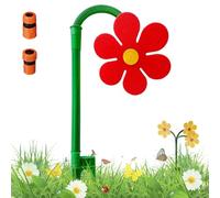 Crazy Daisy Sprinkler,360° Rotating Dancing Flower Water Sprinkler for Lawn & Garden, Funny Outdoor Irrigation Tool for Yard Watering, Durable Plastic Base (red)