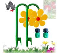 Crazy Daisy Sprinkler, Crazy Daisy Water Sprinkler, Flower Sprinklers, 360° Rotating Moving Dancing Flower Sprinklers, Fun Irrigation Tool for Yard Watering Kids & Pets Playing (2pcs-Yellow)