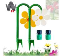Crazy Daisy Sprinkler, Crazy Daisy Water Sprinkler, Flower Sprinklers, 360° Rotating Moving Dancing Flower Sprinklers, Fun Irrigation Tool for Yard Watering Kids & Pets Playing (2pcs-Yellow+White)