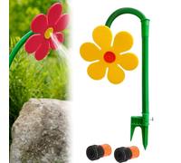 Crazy Daisy Sprinkler, Crazy Funny Sun Flower Dancing Daisy 360° Rotating Dancing Flower Water Sprinkler for Yard Watering Kids & Pets Playing, Red Yellow Lawn Garden Sprinkler (Yellow)