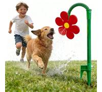 Crazy Daisy Sprinkler Dog - Il miglior giocattolo estivo per cani e bambini. Divertente irrigatore rotante a 360° "Crazy Daisy", fiore danzante per l'irrigazione di giardini e cortili (Red)