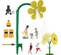Crazy Daisy Sprinkler for Yard Watering and Kids Playing, 360° Rotating Dancing Flower Water Sprinkler, Fun Irrigation Tools with Durable Plastic Base for Dogs and Garden Irrigation (Yellow)