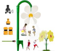Crazy Daisy Sprinkler for Yard Watering and Kids Playing, 360° Rotating Dancing Flower Water Sprinkler, Fun Irrigation Tools with Durable Plastic Base for Dogs and Garden Irrigation (White)