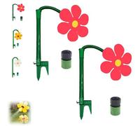 Crazy Daisy Sprinkler,Funny Garden Sprinkler, Dancing Daisy Sprinkler,Dancing Flower Water Irrigation System,Garden Irrigation Tool for Yard Watering (2pcs,red)