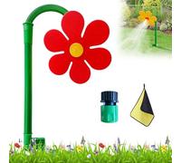 Crazy Daisy Sprinkler, Irrigatore a Forma di Fiore per Bambini, Irrigatore a Forma di Margherita Danzante con Rotazione a 360° Strumento Multiuso per l'irrigazione del Giardino (Red)