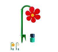 Crazy Daisy Sprinkler, Rotating Dancing Flower Water Sprinkler: Fun Irrigation Tool for Yard Watering Kids & Pets Playing, Durable Plastic Base with Vibrant Design (red)