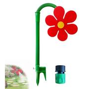 Crazy Daisy Water Sprinkler, 360° Rotating Dancing Flower Water Sprinkler, Funny Sun Flower Sprinklers Stake, for Garden Lawn, Garden Irrigation Tool, for Yard Watering (Red)