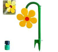 Crazy Daisy Water Sprinkler, Crazy Daisy Sprinkler, Fun Daisys Sprinklers, 360° Rotating Dancing Flower Water Sprinklers for Lawn & Garden, Durable Plastic Base, Measures 41" Long (Yellow)