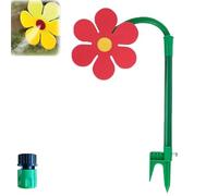 Crazy Daisy Water Sprinkler, Crazy Daisy Sprinkler, Fun Daisys Sprinklers, 360° Rotating Dancing Flower Water Sprinklers for Lawn & Garden, Durable Plastic Base, Measures 41" Long (Red)