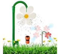 Crazy Daisy Water Sprinkler, Funny Garden Sprinkler, 360° Rotating Dancing Flower Water for Lawn Garden, Fun Irrigation Tool for Yard Watering Kids & Pets Playing, Durable Plastic Base (White)