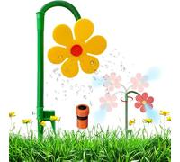 Crazy Daisy Water Sprinkler, Funny Garden Sprinkler, 360° Rotating Dancing Flower Water for Lawn Garden, Fun Irrigation Tool for Yard Watering Kids & Pets Playing, Durable Plastic Base (Yellow)