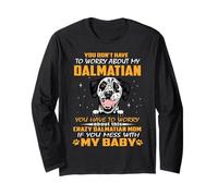 Crazy Dalmatian Mom Funny Dog Mom Puppy Lover Maglia a Manica