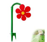 Crazy Dancing Daisy Sprinkler with Stake, Funny Sun Flower Dancing Daisy Lawn Sprinkler, 360° Rotating Flower Water Spray for Yard Watering Pets Play (Red,No connector)