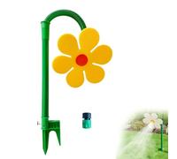 Crazy Dancing Daisy Sprinkler with Stake, Funny Sun Flower Dancing Daisy Lawn Sprinkler, 360° Rotating Flower Water Spray for Yard Watering Pets Play (Yellow,Thread connector)