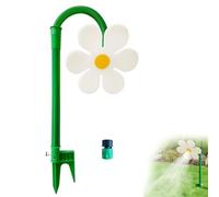 Crazy Dancing Daisy Sprinkler with Stake, Funny Sun Flower Dancing Daisy Lawn Sprinkler, 360° Rotating Flower Water Spray for Yard Watering Pets Play (White,Thread connector)