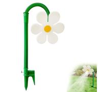 Crazy Dancing Daisy Sprinkler with Stake, Funny Sun Flower Dancing Daisy Lawn Sprinkler, 360° Rotating Flower Water Spray for Yard Watering Pets Play (White,No connector)