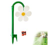 Crazy Dancing Daisy Sprinkler with Stake, Funny Sun Flower Dancing Daisy Lawn Sprinkler, 360° Rotating Flower Water Spray for Yard Watering Pets Play (White,4/6 connector)