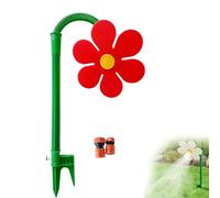 Crazy Dancing Daisy Sprinkler with Stake, Funny Sun Flower Dancing Daisy Lawn Sprinkler, 360° Rotating Flower Water Spray for Yard Watering Pets Play (Red,4/6 connector)