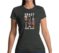 Crazy Dog Dad - Maglietta Donna - Cani Animale Amore Labrador Padre