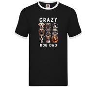 Crazy Dog Dad - Maglietta Ringer Uomo - Amore Per I Cani Labrador